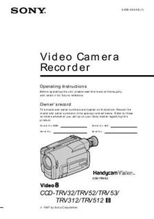 Sony CCD TRV 312 E manual. Camera Instructions.